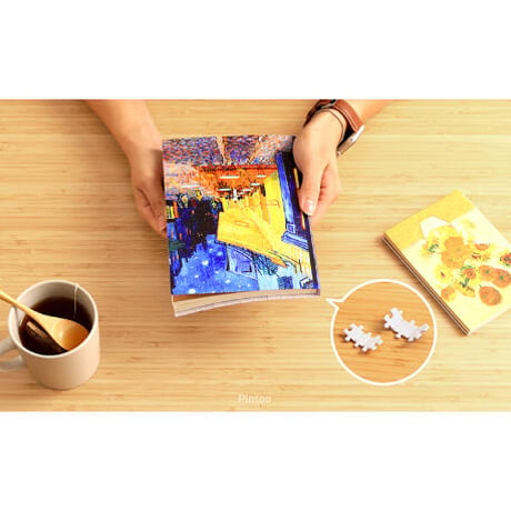【A5】ブックカバーパズル - ゴッホ - 夜のカフェテラス