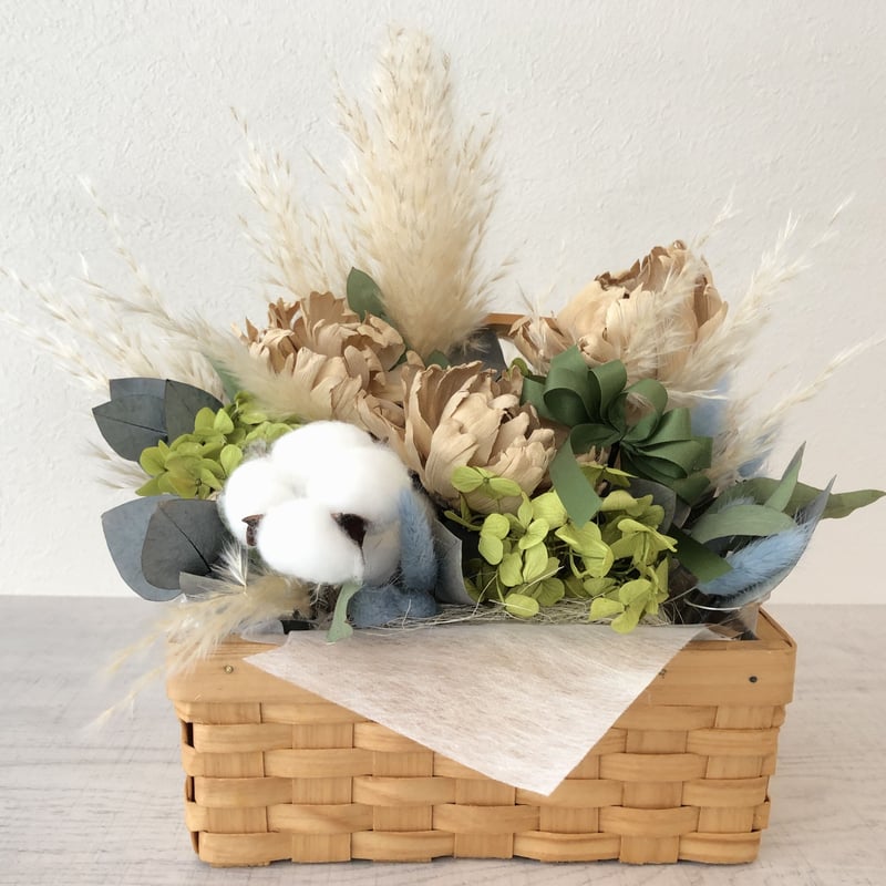 アイボリー フラワーモチーフ バスケット アイボリー フラワーモチーフ バスケット Casselini