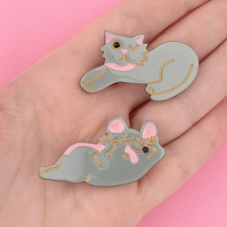 Coucou Suzette − Mouse & Cat Hair Clip / 2個セット