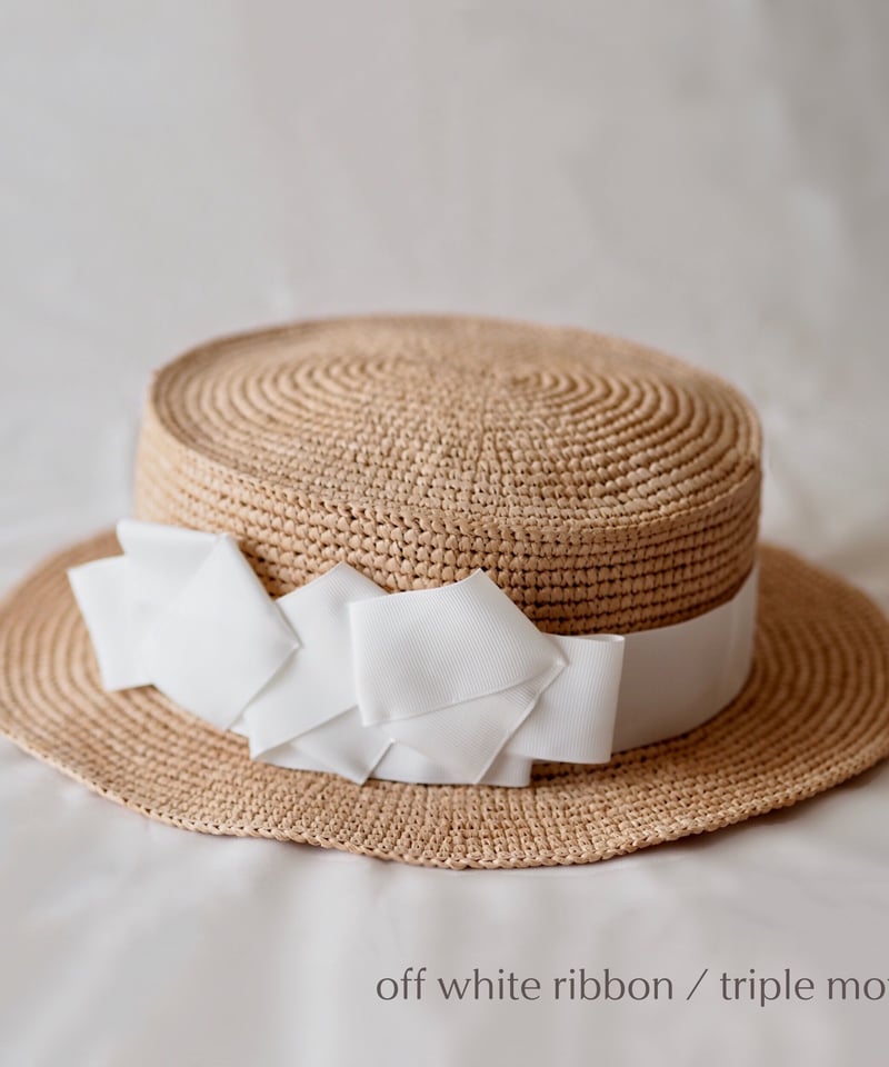 【新品タグ付】pameopose パメオポーズ リボン カンカン帽 帽子 新品タグ付】pameopose パメオポーズ リボン カンカン帽 帽子