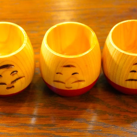 奥会津買い付け　木製おちょこ3個セット