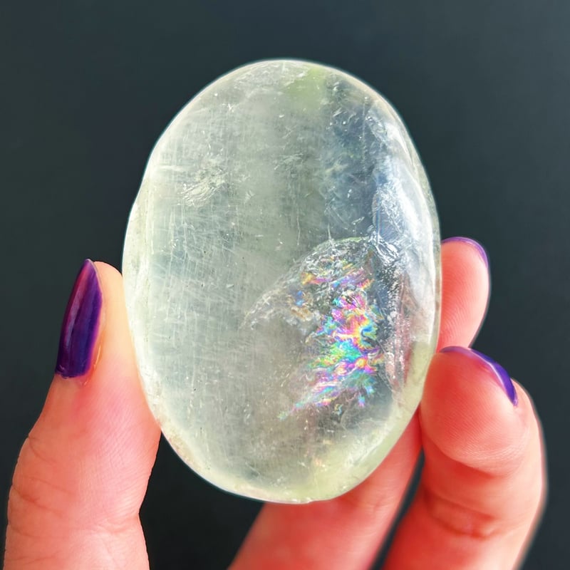 フローライト 透明感 高品質 ハイグレード パーム 虹 パワー スフィア