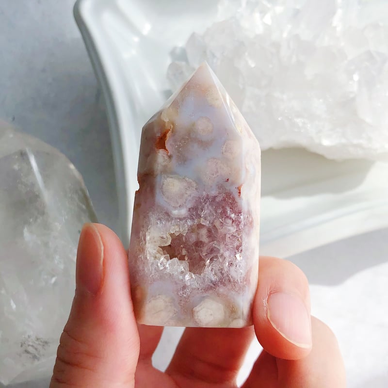 虹入り】フラワーアゲート タワー(C) | NEROLI CRYSTAL 虹入り】フラワーアゲート タワー(C) | NEROLI CRYSTAL