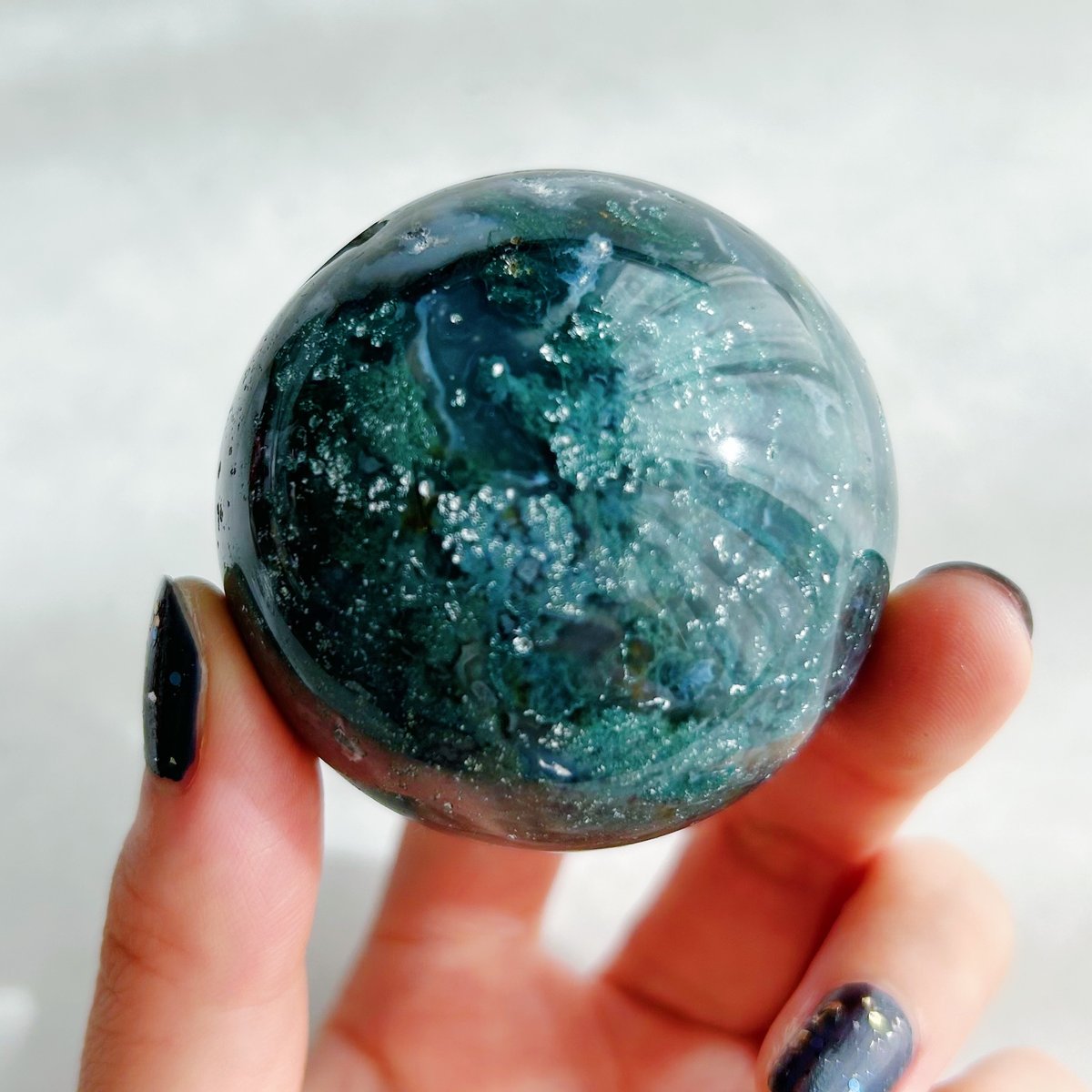石好きさんにはたまらない　モスアゲート　スフィア　天然石 モスアゲート スフィア(A) | NEROLI CRYSTAL