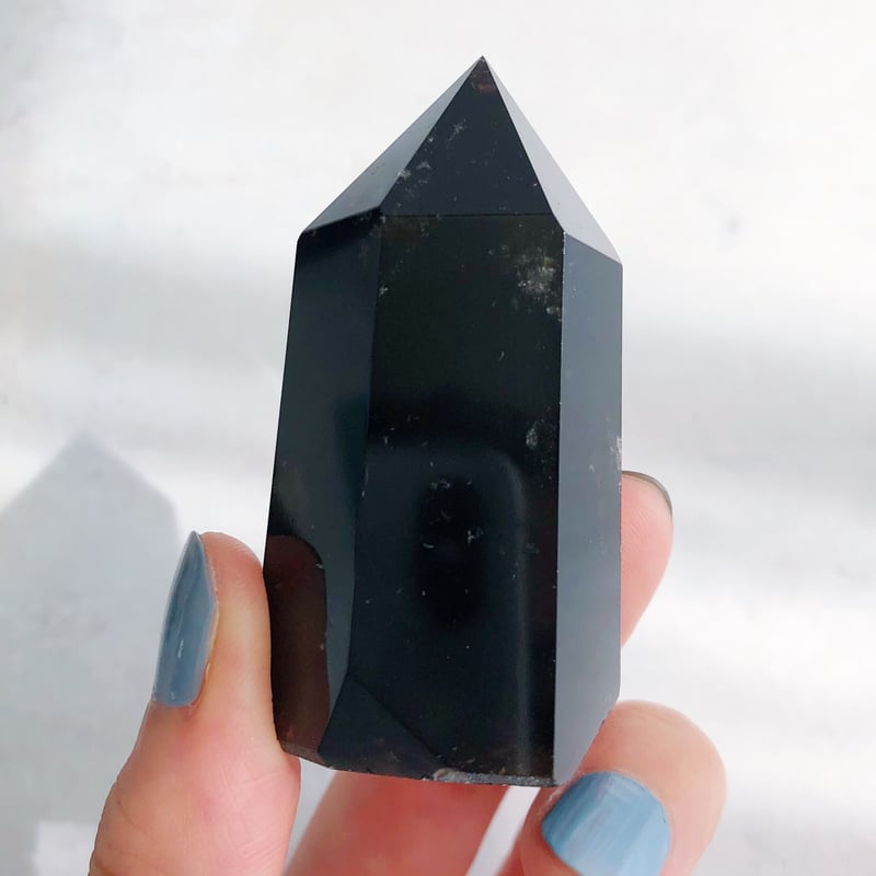 ①【高波動】モリンオ天然石タワー 約26cm！台座付き／浄化・空間調整に◎ 虹入り】モリオン タワー(A) | NEROLI CRYSTAL