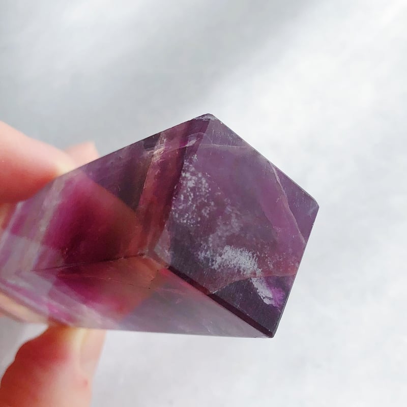 アメジスト　フローライト　タワー　天然石 蛍光◎バイーア産パウエライトアメジスト タワー型12◇Powellite