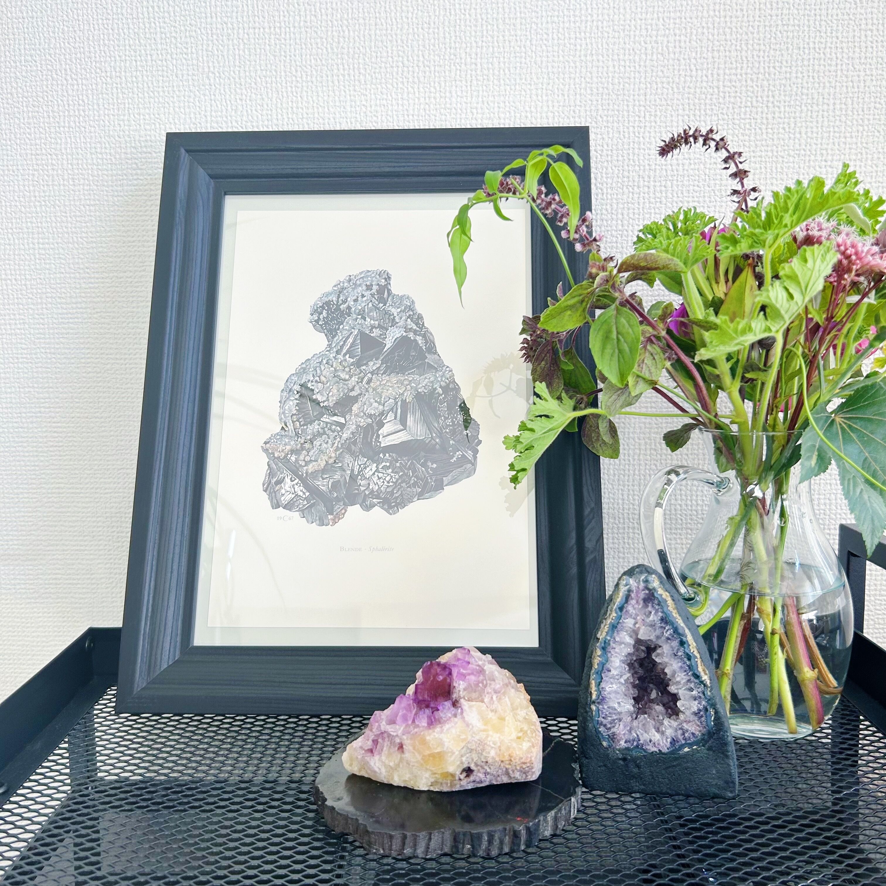 虹&オイル入り】フローライト クラスター 母岩付き | NEROLI CRYSTAL