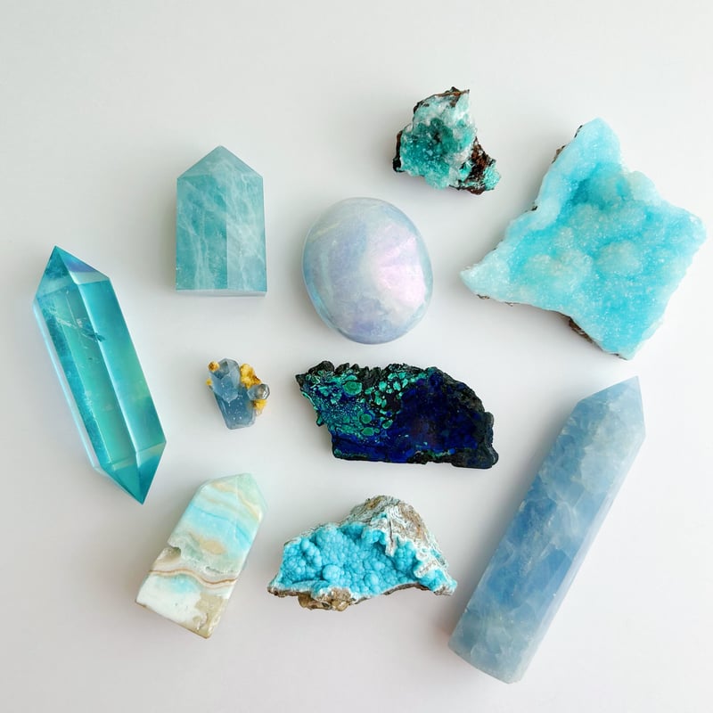 コバルトカルサイト クリソコラ 共生 鉱物 標本 原石 オーリチャル