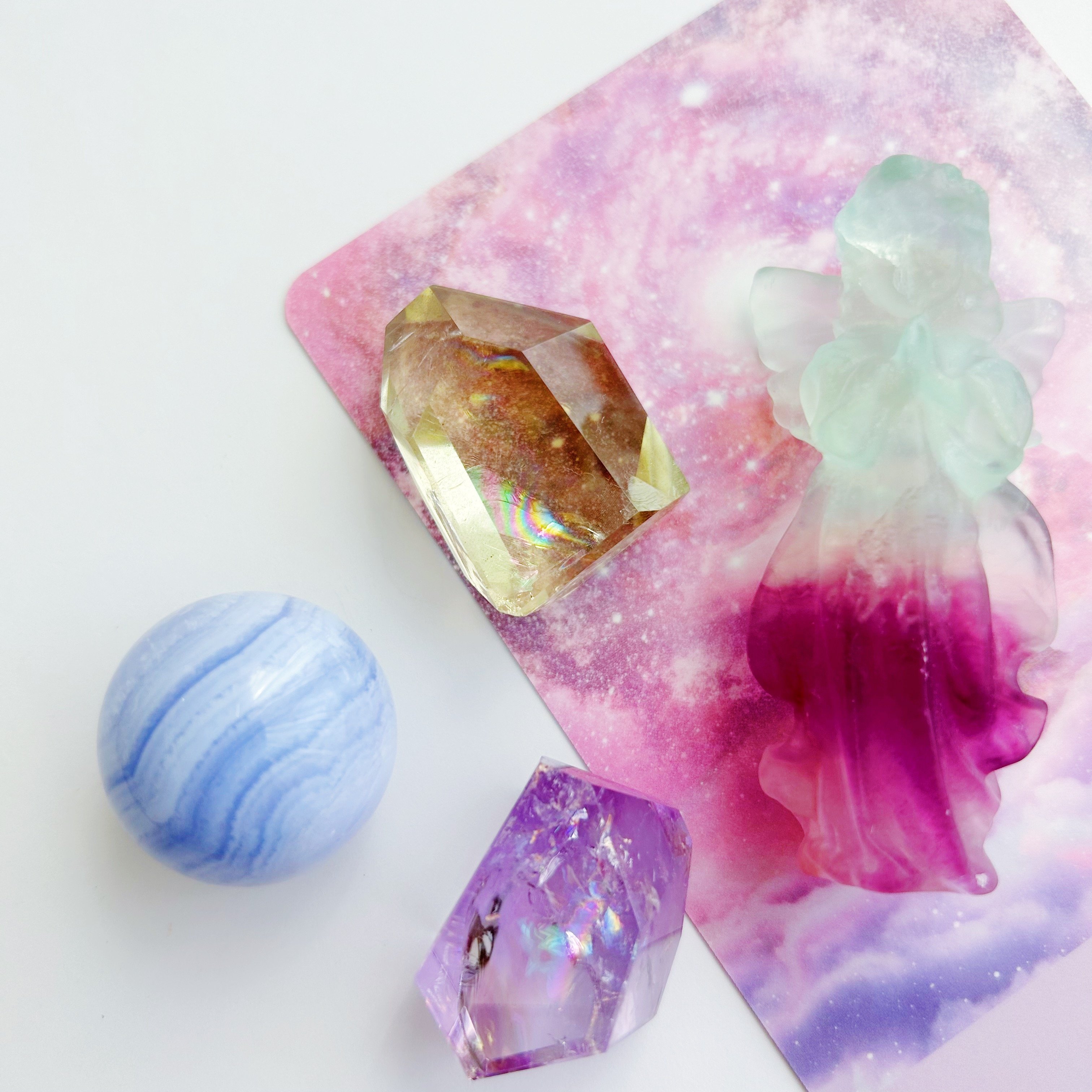 虹☆アイリスクォーツ シトリン フリーフォーム☆ブルーエンジェルラダーA1135 アイリスシトリン フリーフォーム(C) | NEROLI CRYSTAL