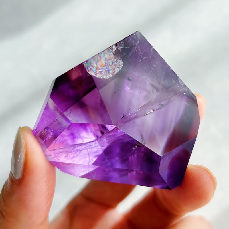 究極品質　愛と光のクリスタル　幻の虹煌くナチュラルゴールデンファントムアメトリン 虹入り】ファントムアメシスト フリーフォーム(A) | NEROLI CRYSTAL