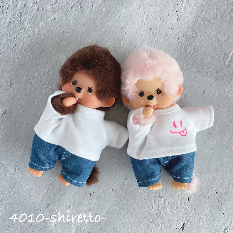 モンチッチ マスコット用 白Tシャツ【ぬい服・ぬいぐるみ用】キー