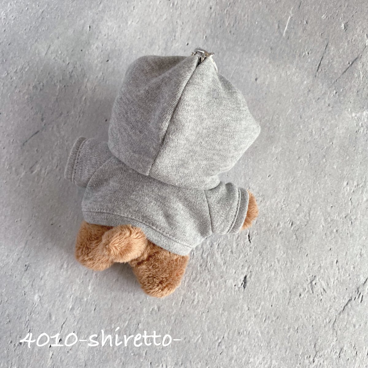 BBNEXDOサイズ グレーフーディ【ぬい服・ぬいぐるみ用】プネクド服