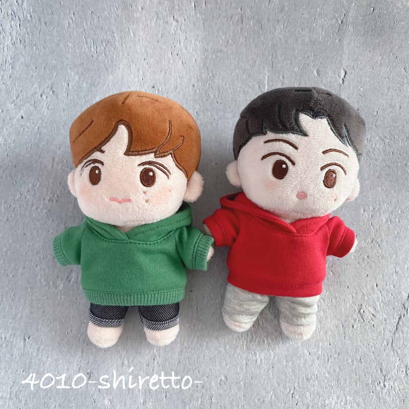 15cmdoll サイズS クリスマスカラーパーカー【ぬい服・ぬいぐるみ用