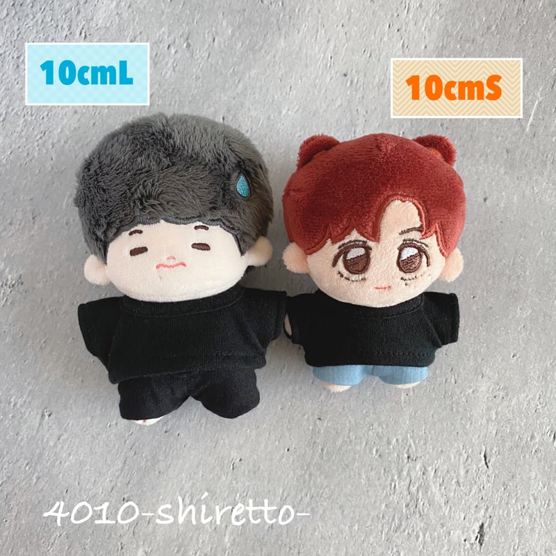 10cmdoll 黒Tシャツ【ぬい服・ぬいぐるみ用】 | 4010-shiretto-