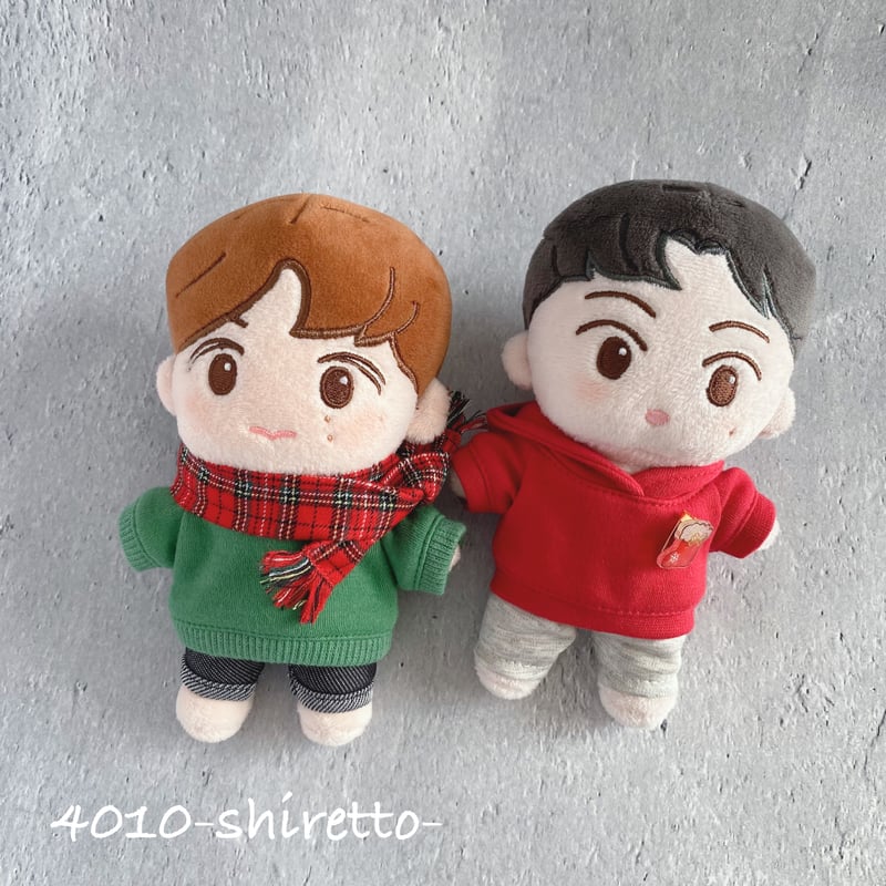 15cmdoll サイズS クリスマスカラーパーカー【ぬい服