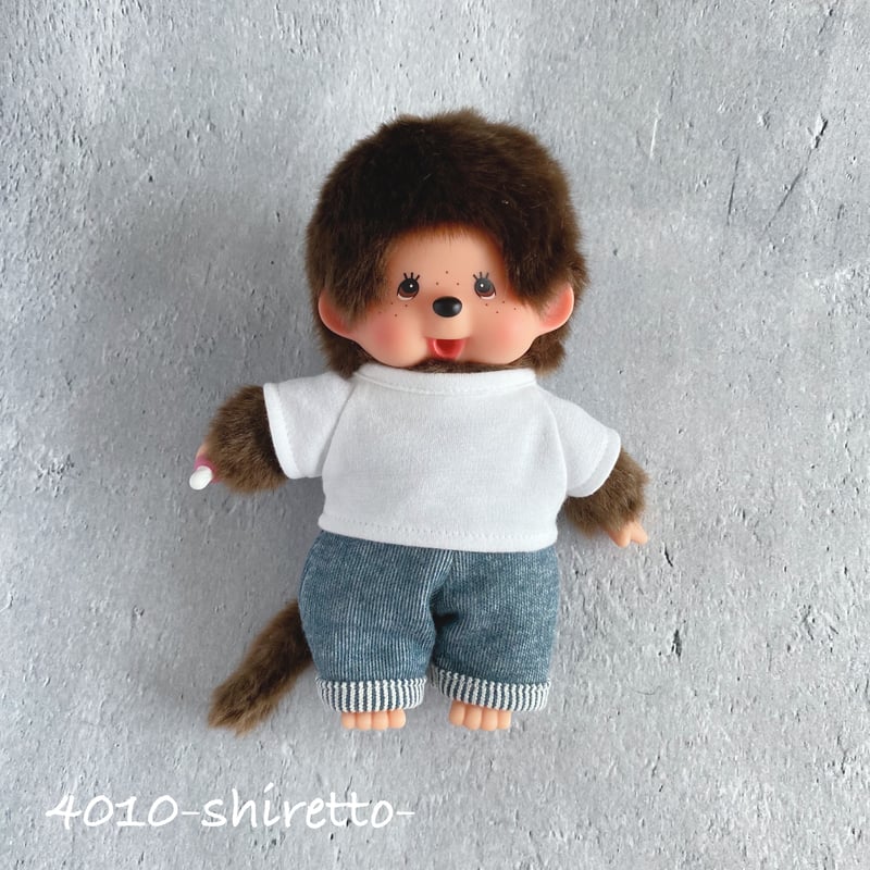 モンチッチフレンズ Sサイズ デニム風ニットパンツ【ぬい服