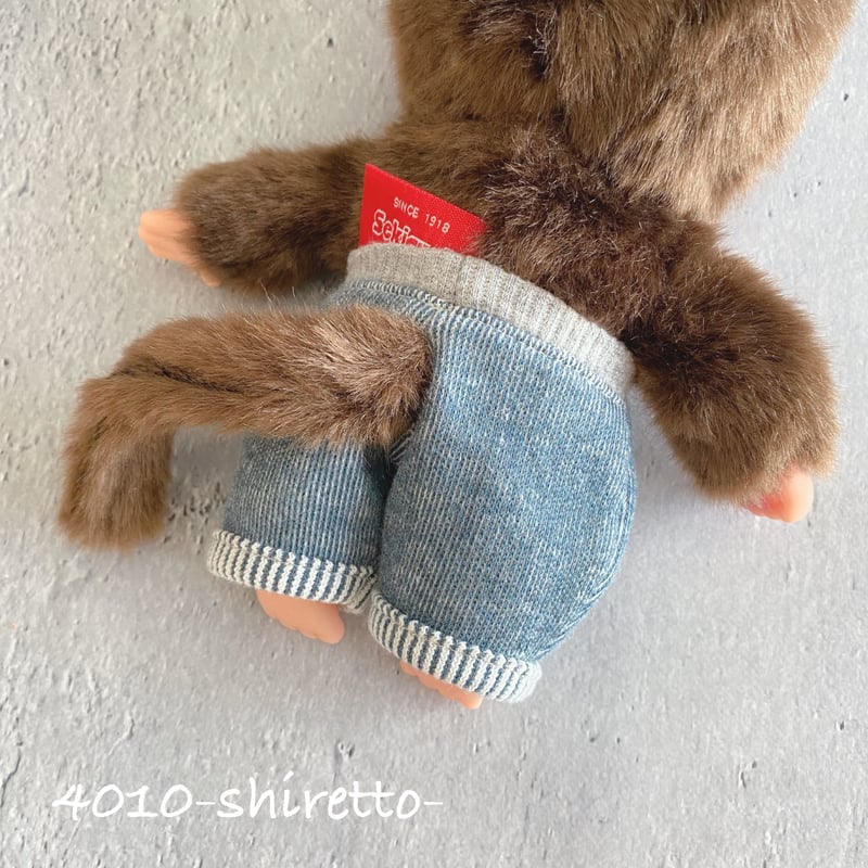 モンチッチフレンズ Sサイズ デニム風ニットパンツ【ぬい服