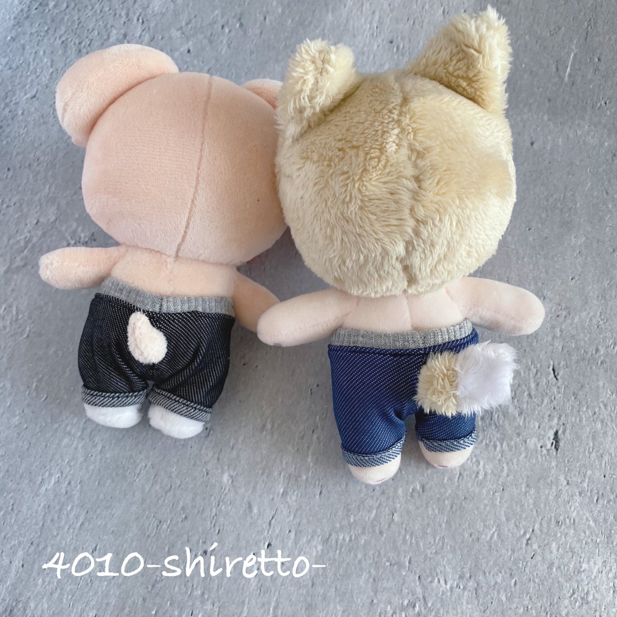 15cmdoll サイズS ロールアップデニムパンツしっぽ穴付き【ぬい服