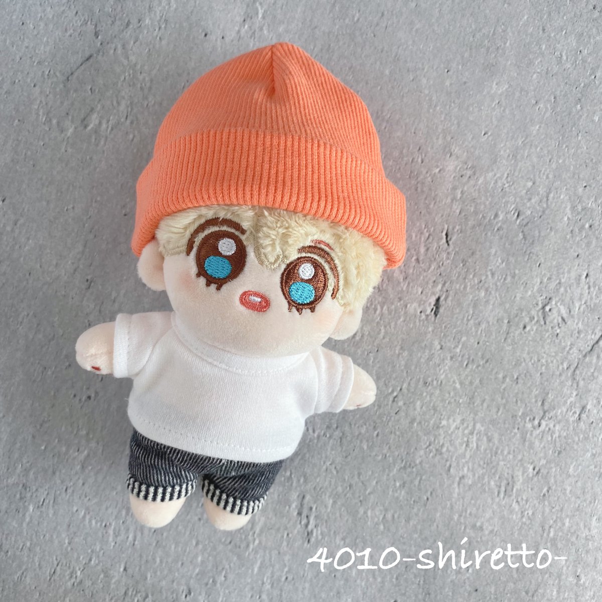 オレンジビーニー【ぬいぐるみ帽子・ぬいぐるみ用】10cmdoll 15cmdoll