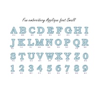 Fun embroidery Applique font Small 　ミシン刺繍データダウンロード