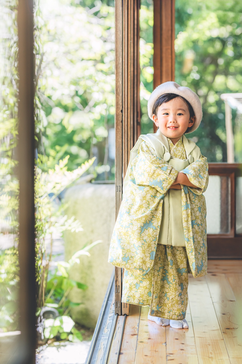 七五三向け【9月～12月の3泊4日レンタル】男女兼用3歳着物・被布フル