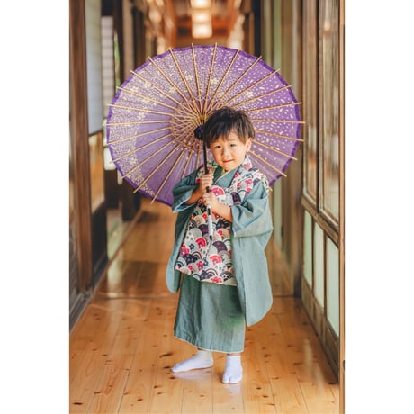 【9月～12月の3泊4日レンタル】5歳＆3歳兄弟リンクコーデセット＜青海波・せいがいはの柄＞