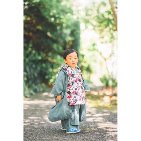 【9月～12月の3泊4日レンタル】5歳＆3歳兄弟リンクコーデセット＜青海波・せいがいはの柄＞