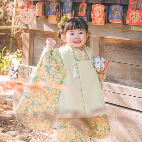 オフホワイト】七五三 3歳 着物 被布コート点セット 女の子 三歳被布