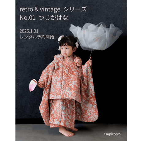 【3泊4日レンタル】七五三3歳向け・辻が花の着物＆被布セット