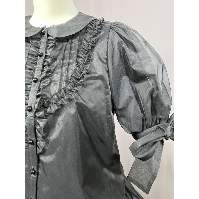 YK-2 袖リボン付きブラウス 黒 | kuroobi.STORE YK-2 袖リボン付きブラウス 黒 | kuroobi.STORE