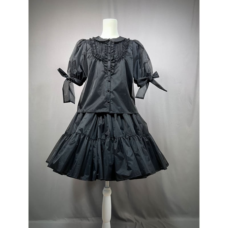 YK-2 袖リボン付きブラウス 黒 | kuroobi.STORE YK-2 袖リボン付きブラウス 黒 | kuroobi.STORE