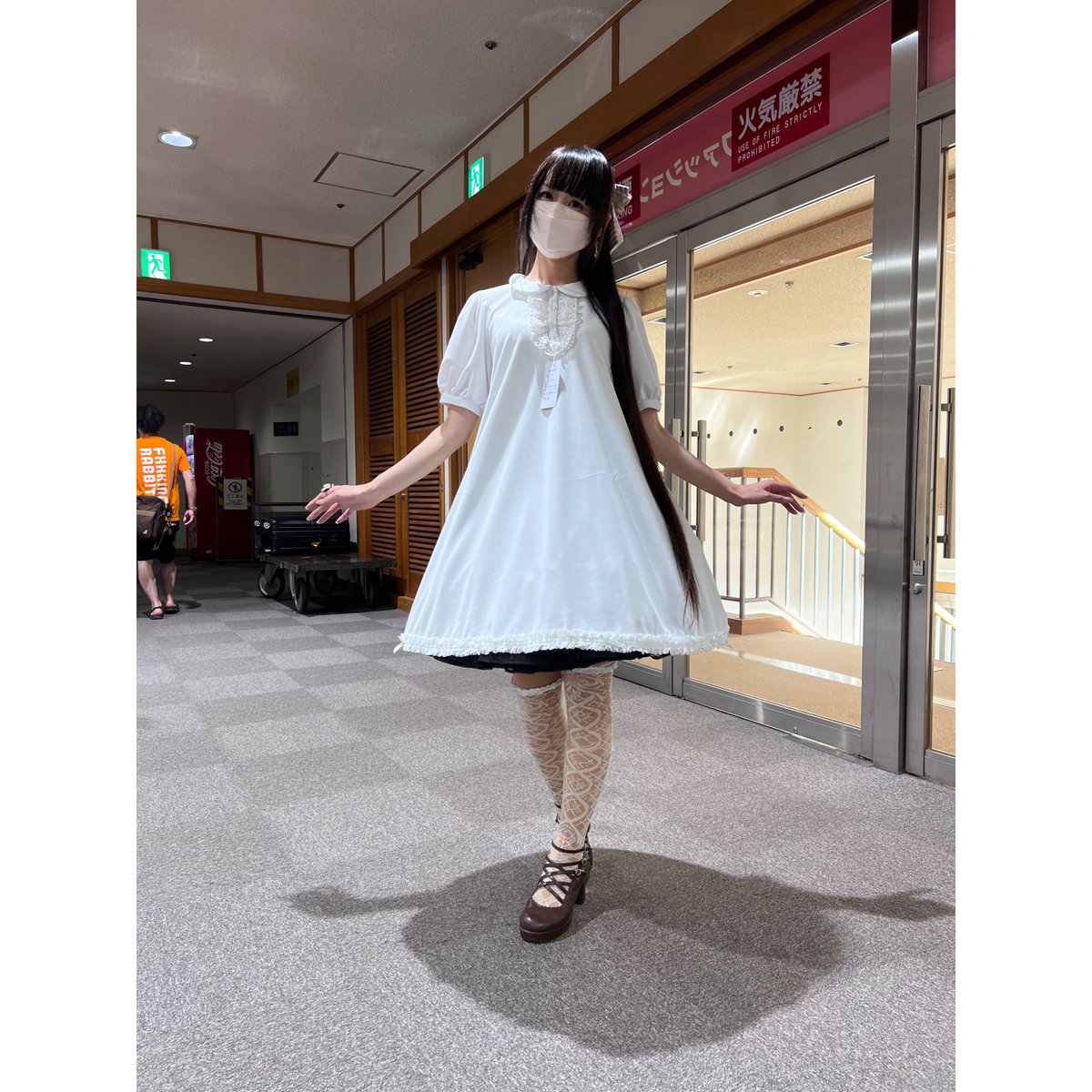 YK-3 裾レース付きカットソーOP 白 | kuroobi.STORE