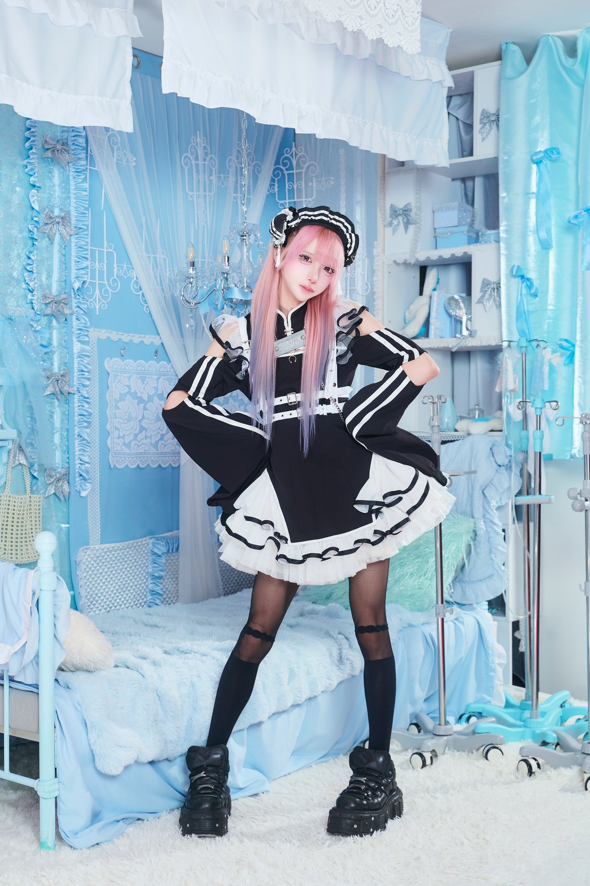 チャイナメイドワンピース》BLACK❤︎再販❤︎ | HIDOLATRAL THEODOL