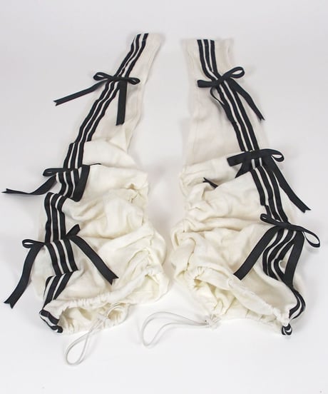 《リボンニーハイレッグウォーマー》WHITE