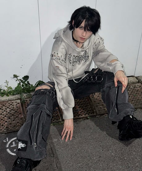 《ボンテージデニムパンツ》GRAY