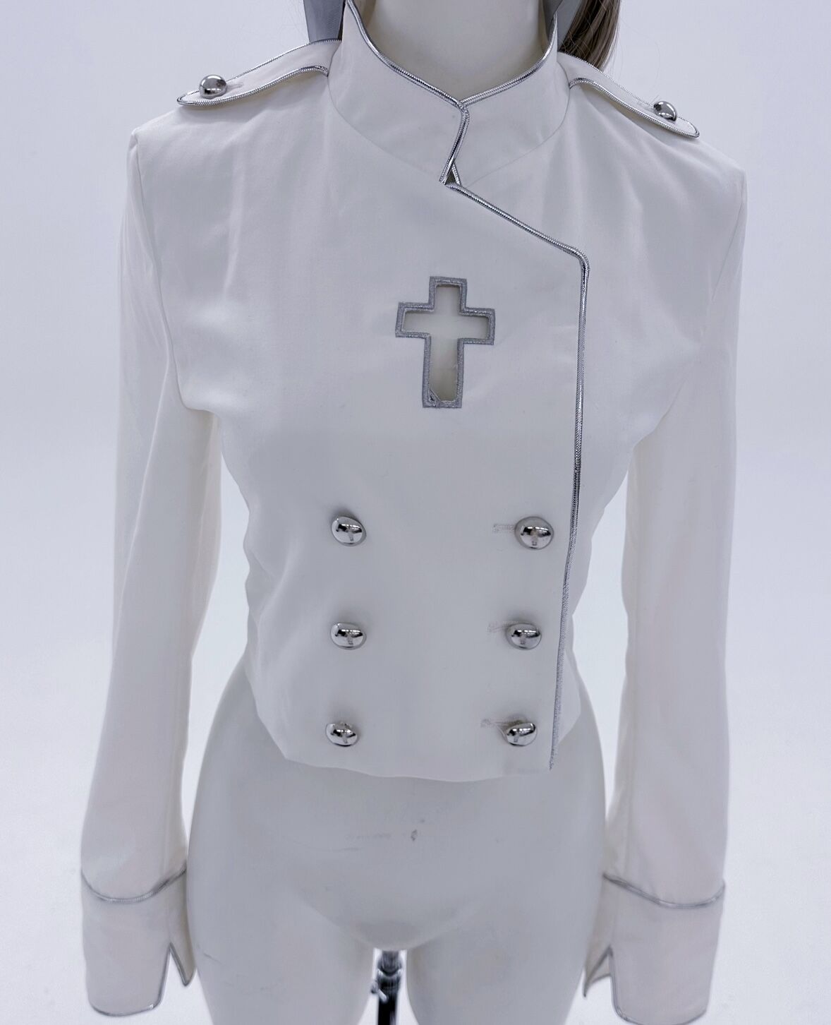 拘束十字架軍服ジャケット》WHITE | HIDOLATRAL THEODOL