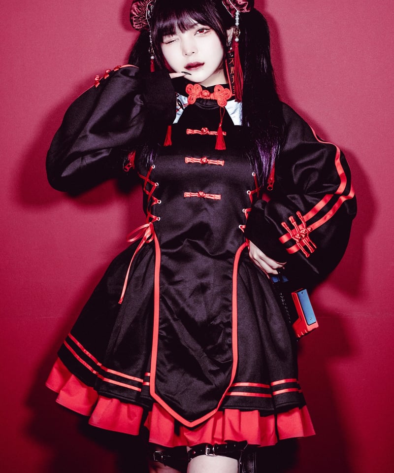 China-Jerseylolita Setup》トップス（Black） | HIDOLAT