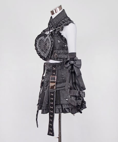 《y2kデニムハートビスチェ》GRAY
