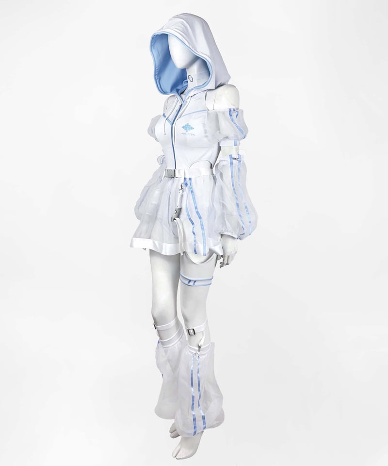 サイバーパーカーワンピース水着》WHITE | HIDOLATRAL THEODOL