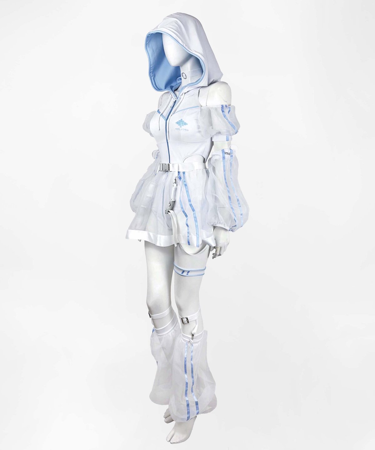 サイバーパーカーワンピース水着》WHITE | HIDOLATRAL THEODOL