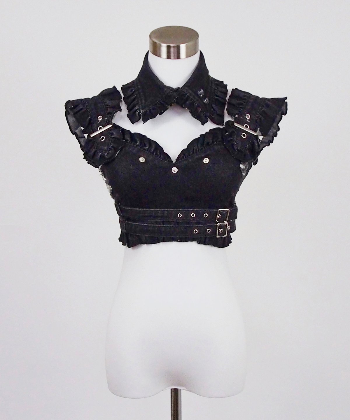 y2kデニムハートビスチェ》BLACK | HIDOLATRAL THEODOL y2kデニムハートビスチェ》BLACK | HIDOLATRAL THEODOL