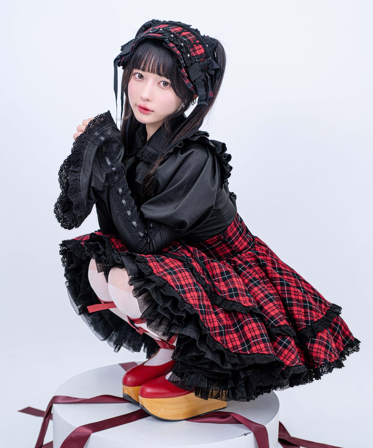 2段フリルコルセットスカート》RED | HIDOLATRAL THEODOL 2段フリルコルセットスカート》RED | HIDOLATRAL THEODOL