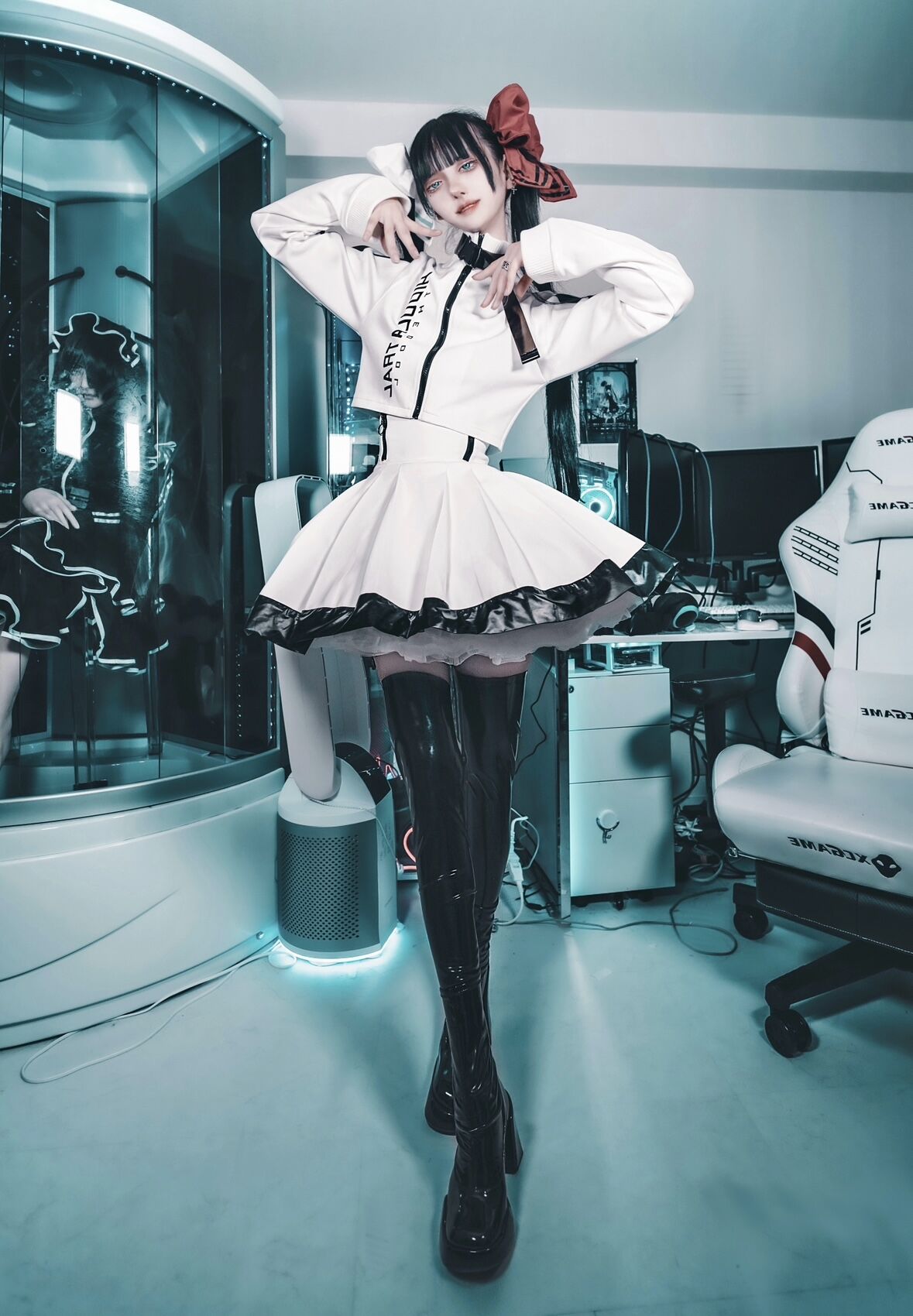 ゆり@♡KEYTOLIT衣装オーダーページ CyberJersey-Setup（Skirt）MONOTONE | HIDOLATRAL T