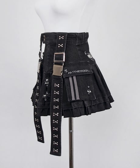 《y2kデニムスカート》BLACK