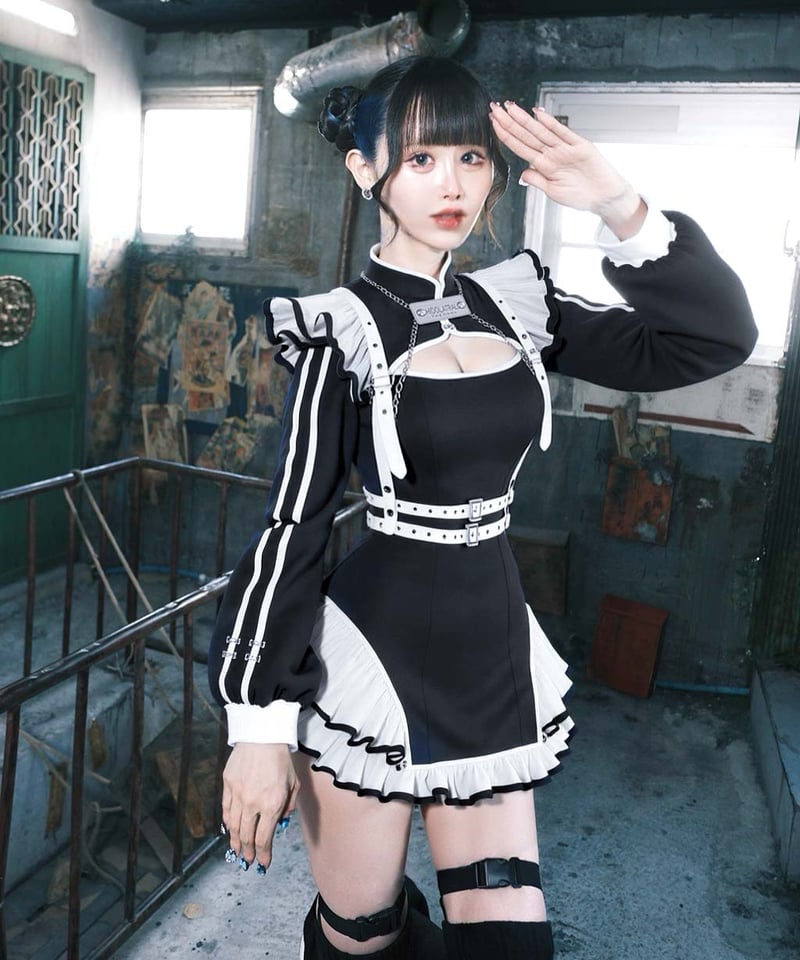 チャイナメイドワンピース》BLACK❤︎再販❤︎ | HIDOLATRAL THEODOL