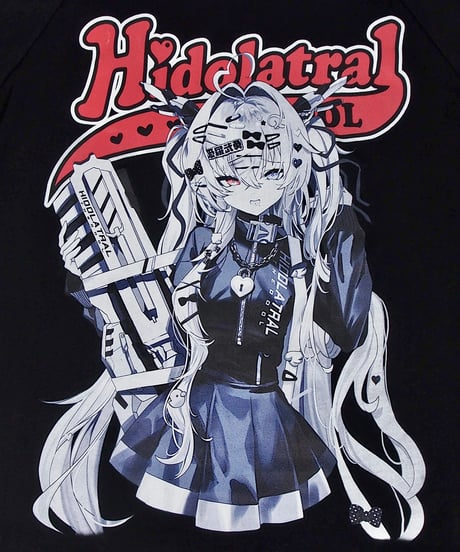 《3wayイラストラグランTシャツ》BLACK