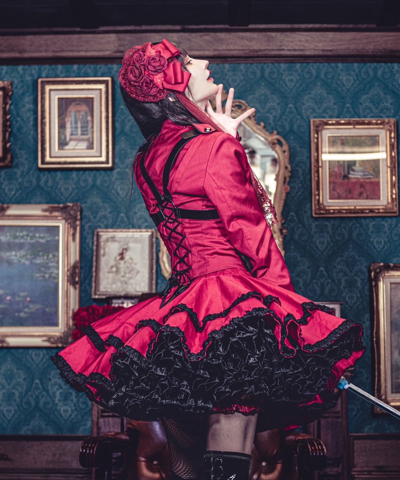 拘束十字架軍服ジャケット》RED | HIDOLATRAL THEODOL