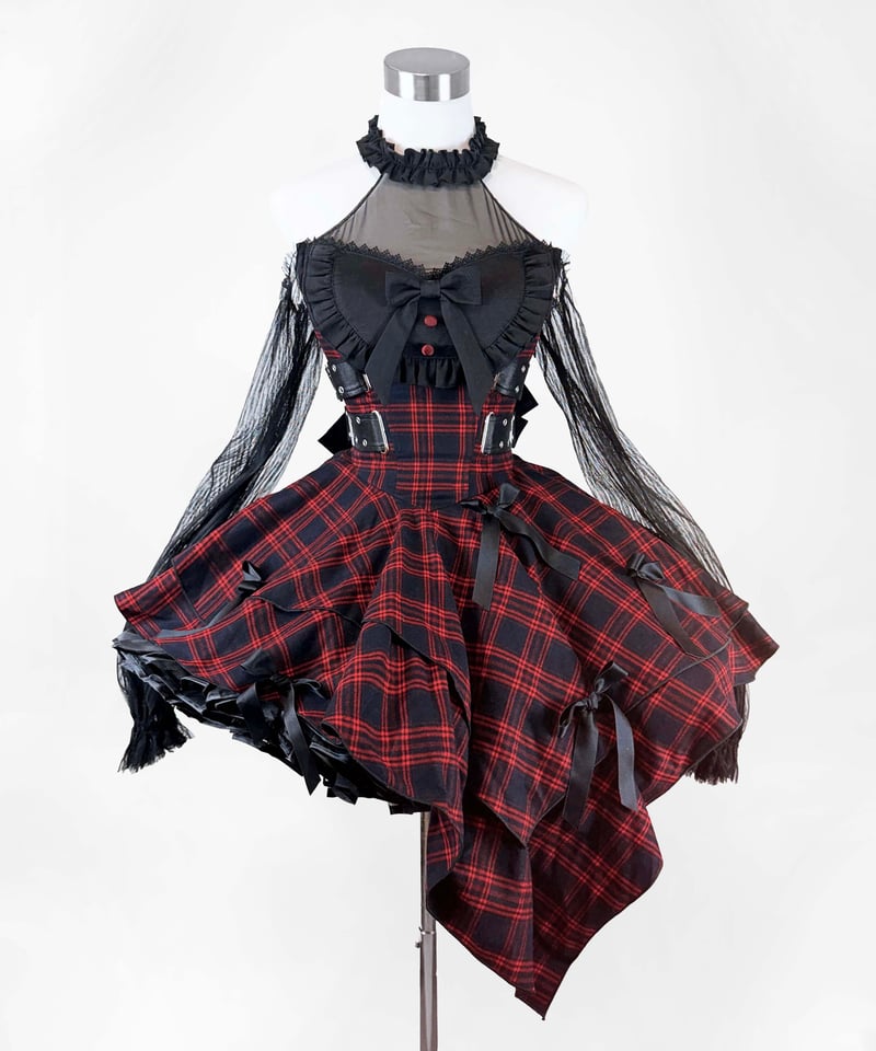 DustDevil ダストデビル チェックフリルオールインワンピース