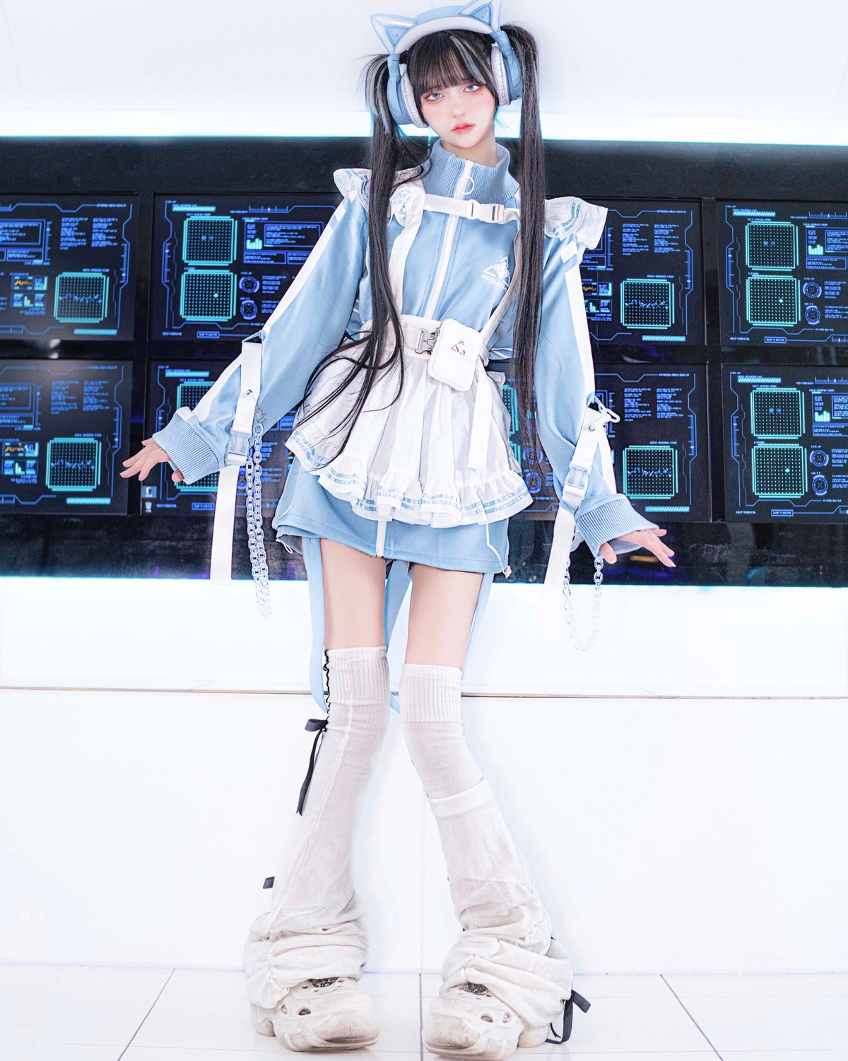 サイバーメイドエプロン》WHITE×SAX | HIDOLATRAL THEODOL