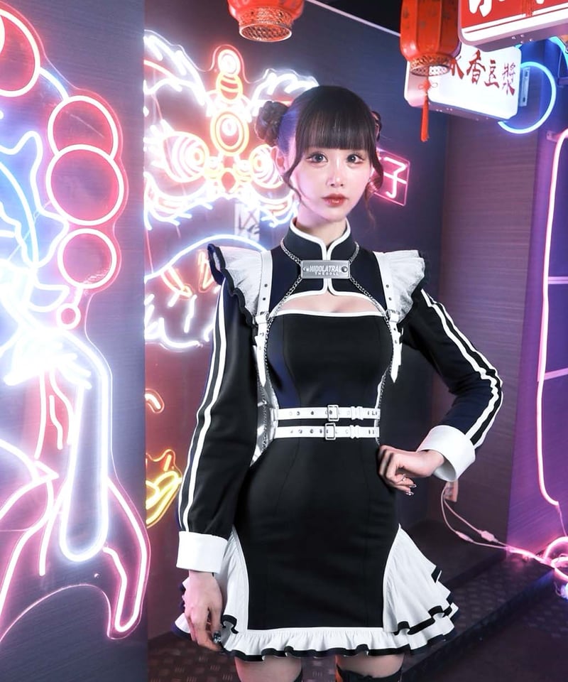 HIDOLATRALTHEODOL チャイナトップス チャイナメイドワンピース》BLACK | HIDOLATRAL THEODOL